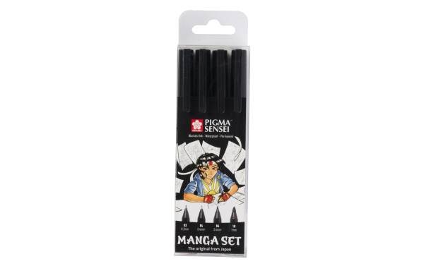 SAKURA Manga-Set PIGMA SENSEI, 4er Etui, schwarz