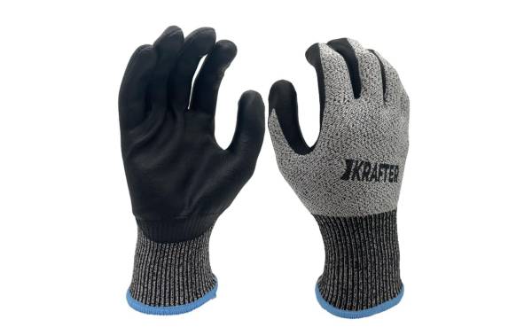 Krafter Arbeitshandschuh Nylon, 9/L, Schwarz/Grau