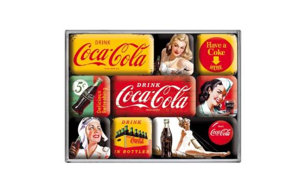 Nostalgic Art Magnet-Set Coca-Cola 9 Stück, Mehrfarbig