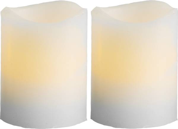 LED Pillar Kerze 2er Pack Wave