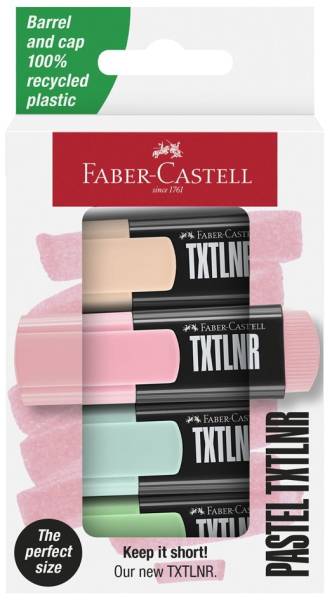 FABER-CASTELL Mini-Textmarker TXTLNR Pastell, 8er Kartonetui