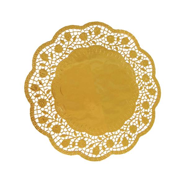 Deko-Tortenspitze (PAP,ALU) rund gold 30cm – 4 Stück