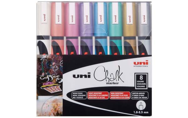 Chalk Marker 1.8-2.5mm 8C 8 Stück ass. UNI-BALL PWE-5M