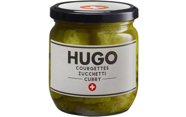 Hugo Reitzel Glas Schweizer Zucchetti in Curry 210 g