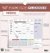 QUO VADIS Calendrier FAMILY PLANNER HEBDO, 2022/2023