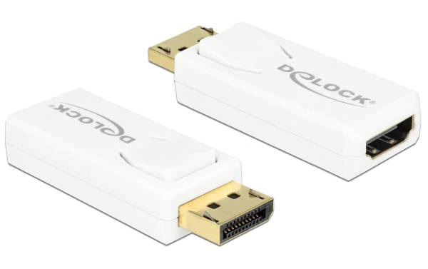 Delock Adapter Displayport – HDMI aktiv, 4K, weiss