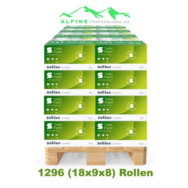 1296 Rollen Satino Comfort Toilettenpapier 3-lagig 250 Blatt 1 Palette