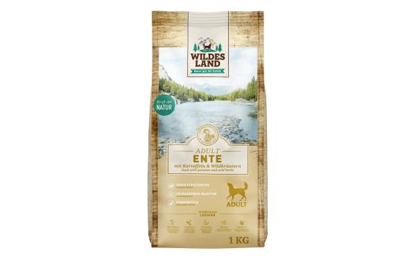 Wildes Land Trockenfutter Ente mit Kartoffeln & Wildkräutern, 1 kg