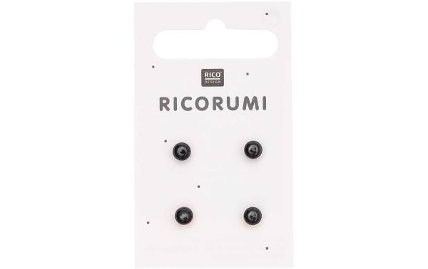 Rico Design Knopfaugen Braun-Schwarz 5 mm 4 Stück