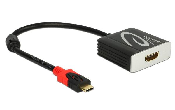 Delock Adapter USB-C – HDMI, 4K, 20 cm Schwarz