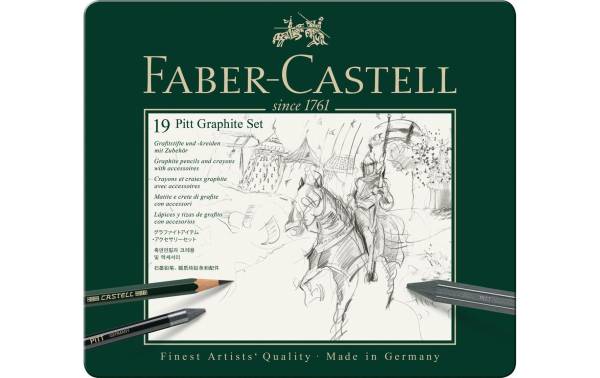 FABER-CASTELL PITT GRAPHITE Set medium, 19-teiliges Etui