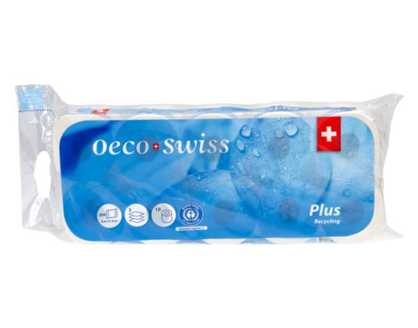 Toilettenpapier Oeco Swiss Plus 3-lagig - 10 Rollen pro Pack