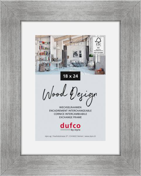DUFCO Holz-Bilderrahmen 18x24cm 1610.80068 Larisis silber