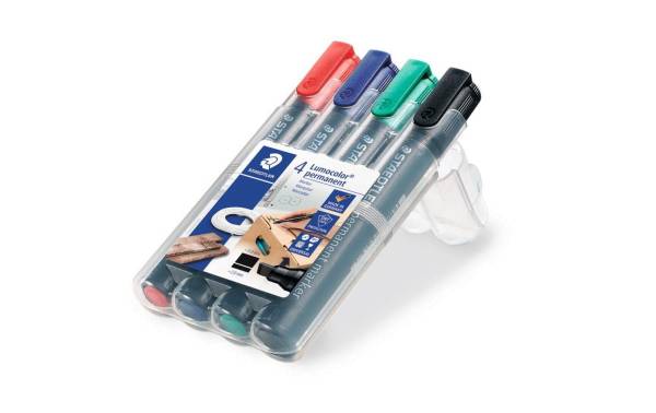 STAEDTLER Lumocolor Permanent-Marker 350, 4er Etui