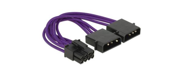 Delock Stromadapter 2x Molex zu 8Pin für Grafikkarte, 15cm
