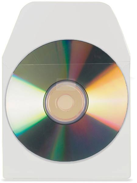 CD/DVD-Tasche 127x127mm selbstklebend 100 Stück 3L 6832-100