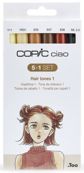 COPIC Marker ciao, 5+1 Set 'Hair Tones 1'