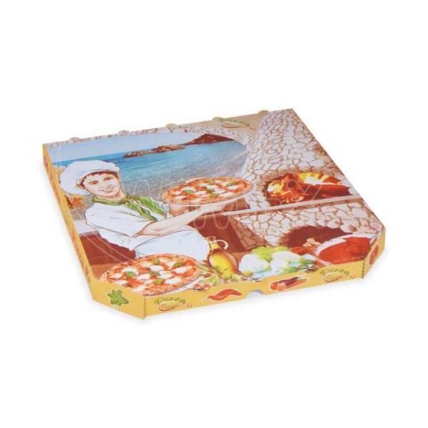 Pizzakarton aus Mikrowellpappe 33 x 33 x 3 cm – 100 Stück