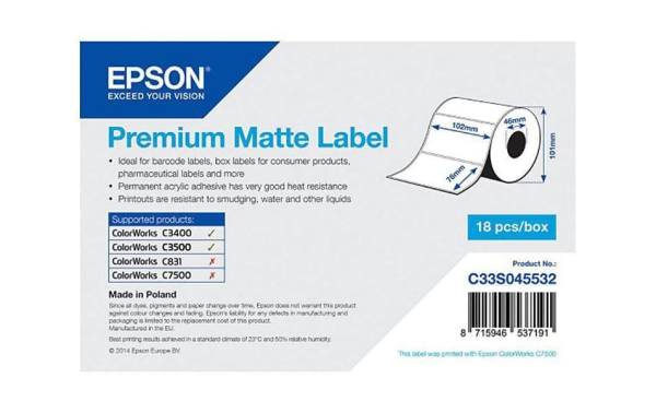 Epson Etikettenrolle Premium 102 x 76 mm