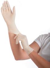 HYGOSTAR Latex-Handschuh "GRIP", M, weiß, puderfrei