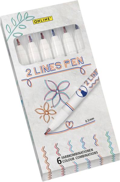 ONLINE 2 Lines Pen 18617 6×2 Farben