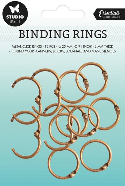 SIZZIX Bindung Klickri. 2.3×2.3×0.3cm RING02 gold 12 Stück