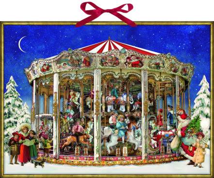 Wand Adventskalender Weihnachtskarussell 52x38cm COPPENRAT 70300