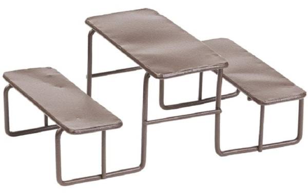 HobbyFun Mini-Möbel Biertisch Set 11 cm, Braun