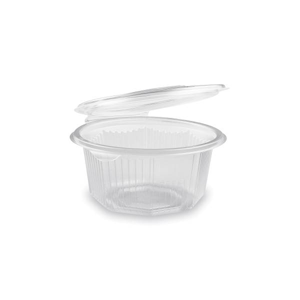 Achteckbecher (PP) mit Deckel klar 500ml – 50 Stück