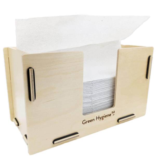 Green Hygiene® KÜCHENSTUBE Falthandtuch-Tischspender aus nachhaltigem Holz