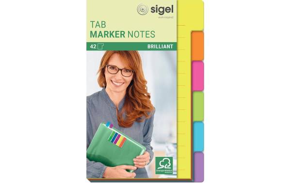 TabMarker Notes 6 Farben 98x148mm SIGEL HN205