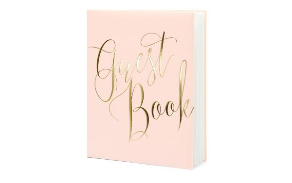 Partydeco Gästebuch Guest Book 20 x 24.5 cm, Rosa/Gold