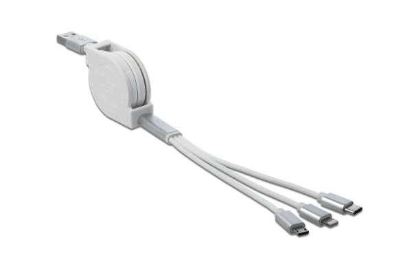 Delock USB 2.0-Kabel USB A – Lightning/Micro-USB B/USB C 0.82 m