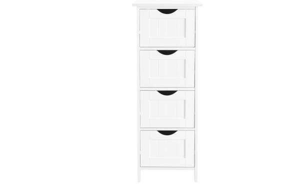 VASAGLE Regal mit 4 Schubladen aus MDF, Weiss