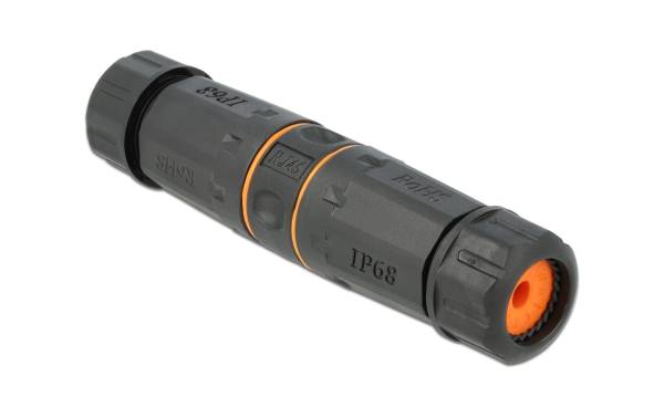 Delock Kupplung RJ-45, Cat.6A, orange, Wasserfest 1 Stück