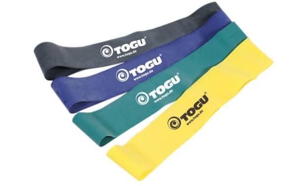 TOGU Theragym Loop 4er Set, gelb(leicht)/ grün(mittel)/ blau(stark)/ schwarz(…