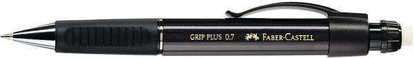 Druckbleistift GRIP PLUS HB schwarz met., Radierer 0.7mm FABER-CA. 130733