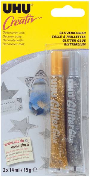 Glitter Glue Creative gold/silber 2x20ml UHU 44120