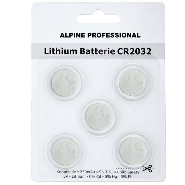 5x CR2032 Lithium-Batterien 3V Knopfzellen Blister