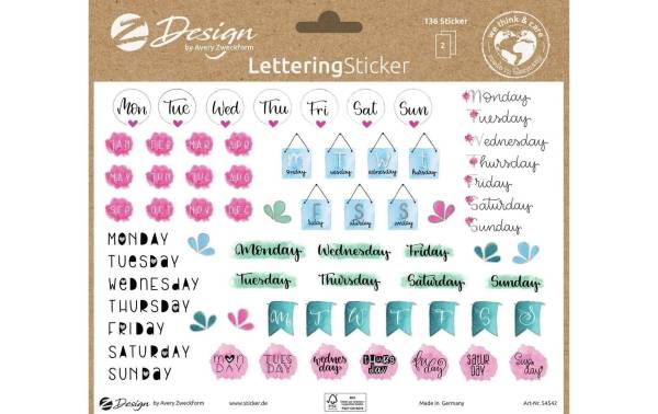 AVERY ZW. Zweckform ZDesign Trend Sticker LETTERING Tag+Monat