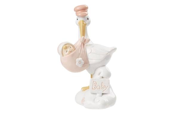 HobbyFun Mini-Figur Storch 9 cm, Hellrosa