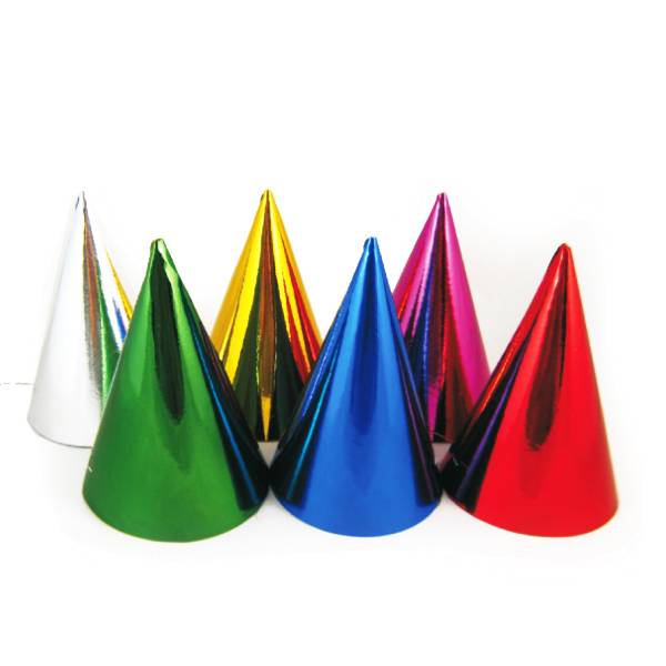 Papierhut bunt gemischt 10,5 x 16 cm – 6 Stück