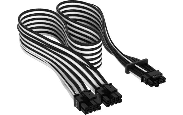 Corsair Premium 12+4-Pin 12VHPWR 600 W Kabel Schwarz Weiss