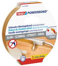 tesa Powerbond Montageband Schmal, 2 x 9 mm x 5 m, transp.