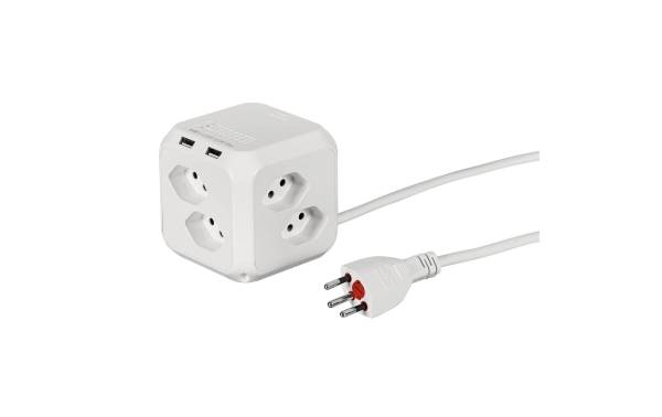 STEFFEN Stromverteiler CUBE 8xT13 2x USB-A