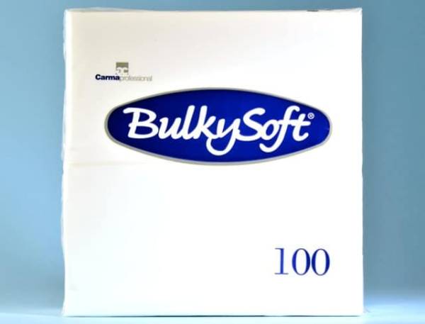 Servietten Bulkysoft, 2-lagig, 1/8 Falz, weiss, 40x40cm - Karton à 20 Pack / Pack à 100 Servietten (