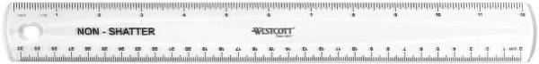 Kunststofflineal 30cm weiss WESTCOTT E-101200