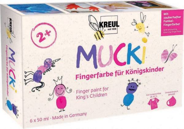 KREUL Fingerfarbe 'MUCKI' für Königskinder, 50 ml, 6er-Set