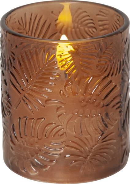 LED Pillar Kerze Flamme Leaf