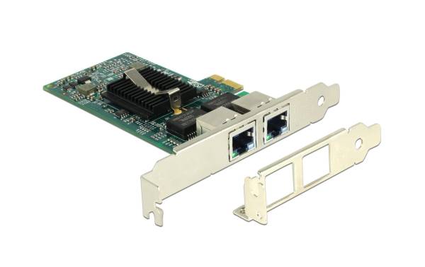 Delock Netzwerkkarte 2x1Gbps, PCI-Express x1 Intel 82576 Chipset